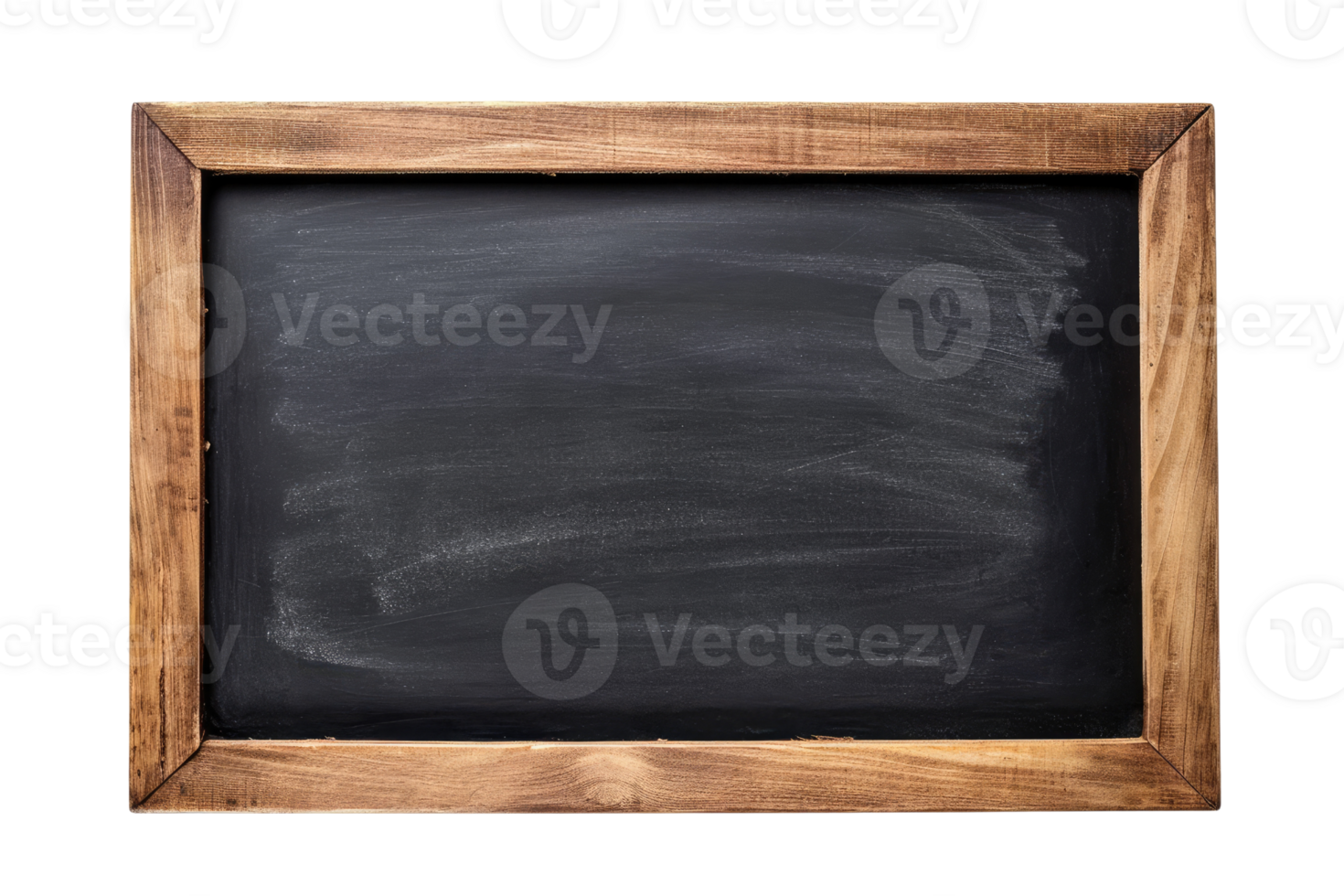 AI generated Blank blackboard in wooden frame isolated on transparent background png