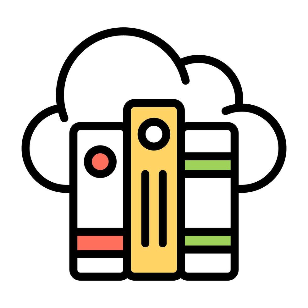 A beautiful design icon of cloud library vector