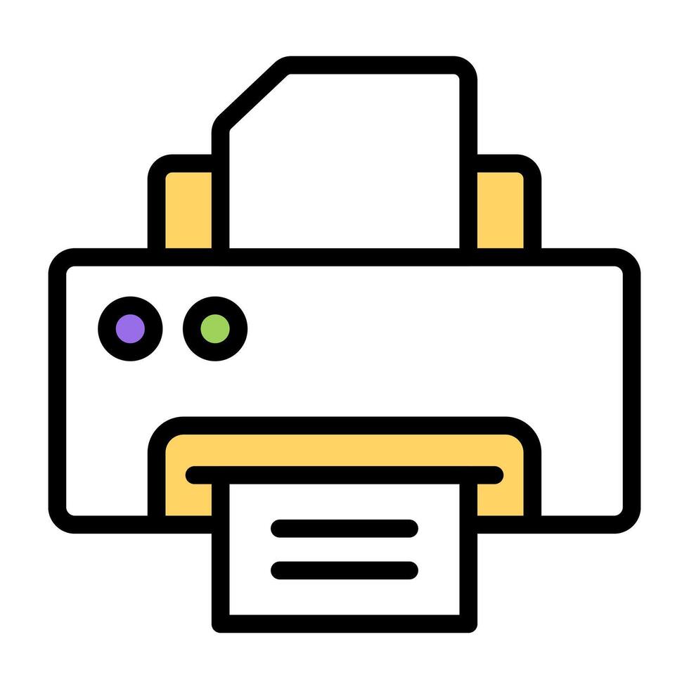 A colored design icon of printer vector