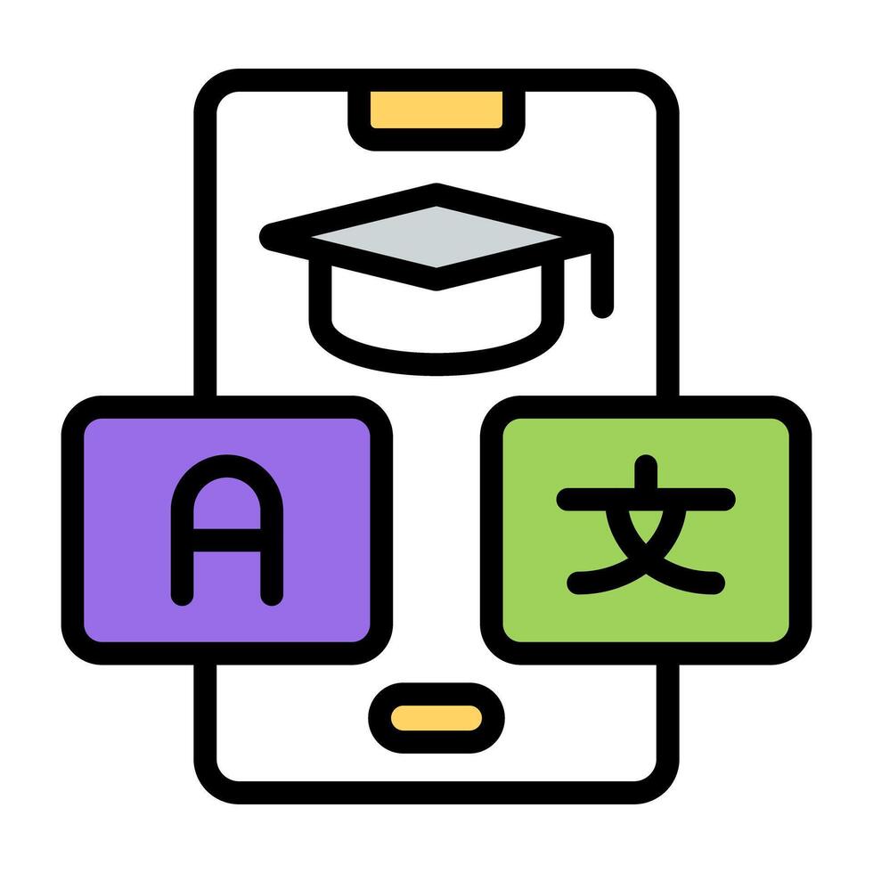 An icon design of online translator vector