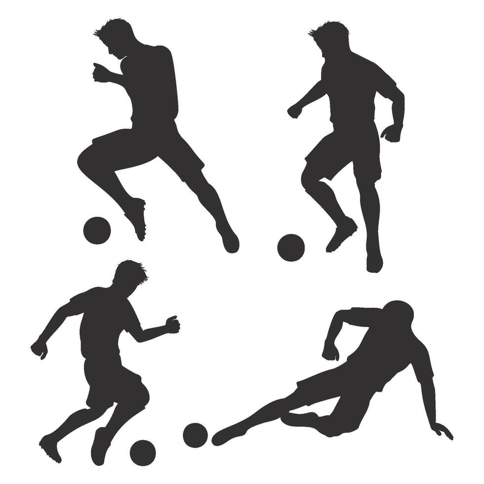 Silhouette Football Collection3, Football icons set vector