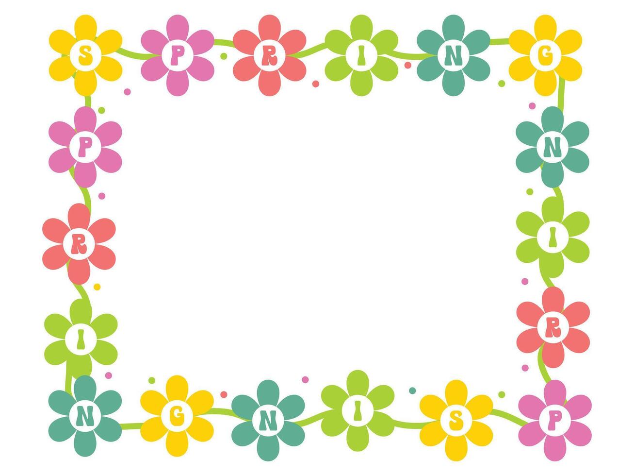 Cute abstract spring floral flower with hand-letter vector