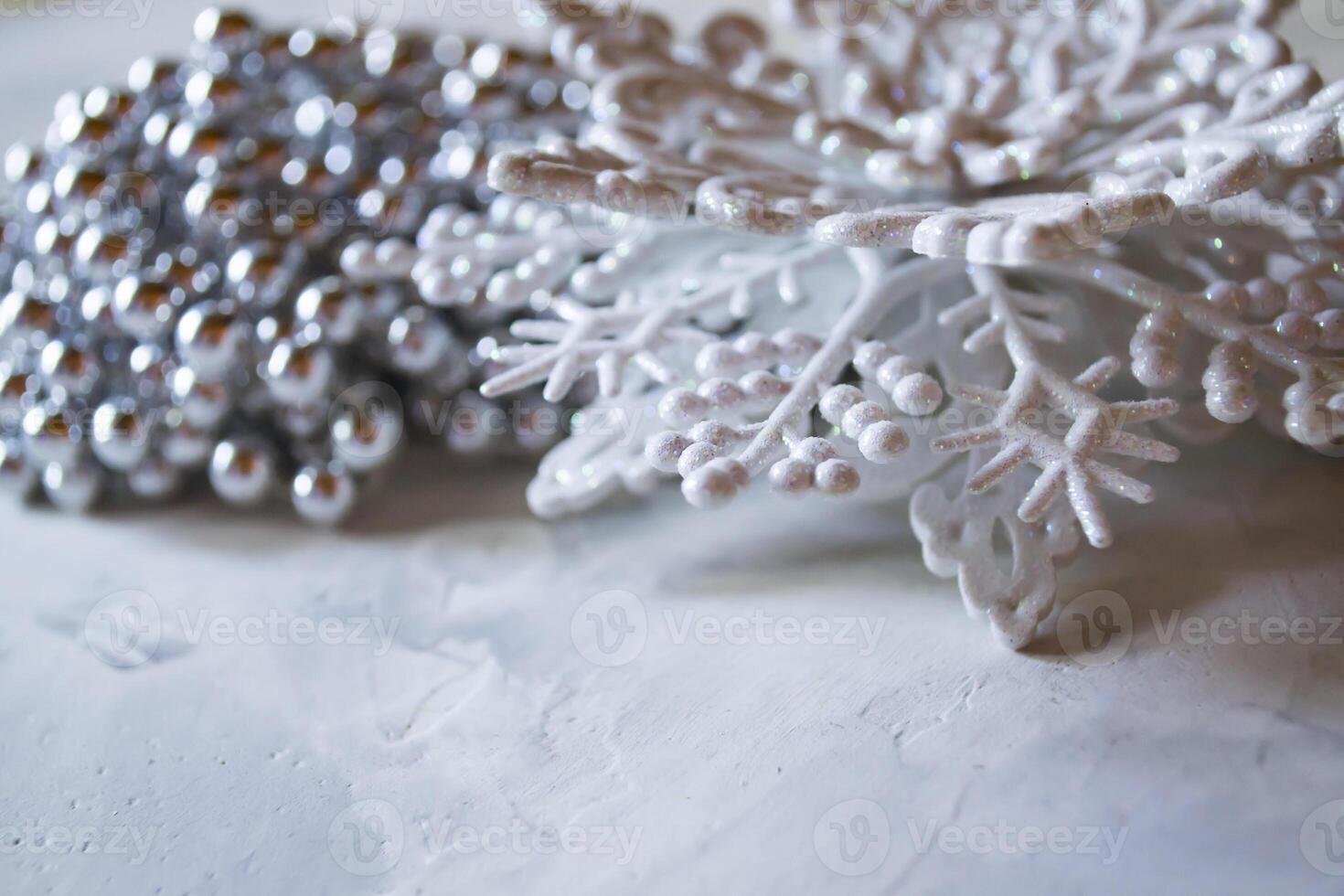 A white snowflake. Christmas descor. Christmas background. photo
