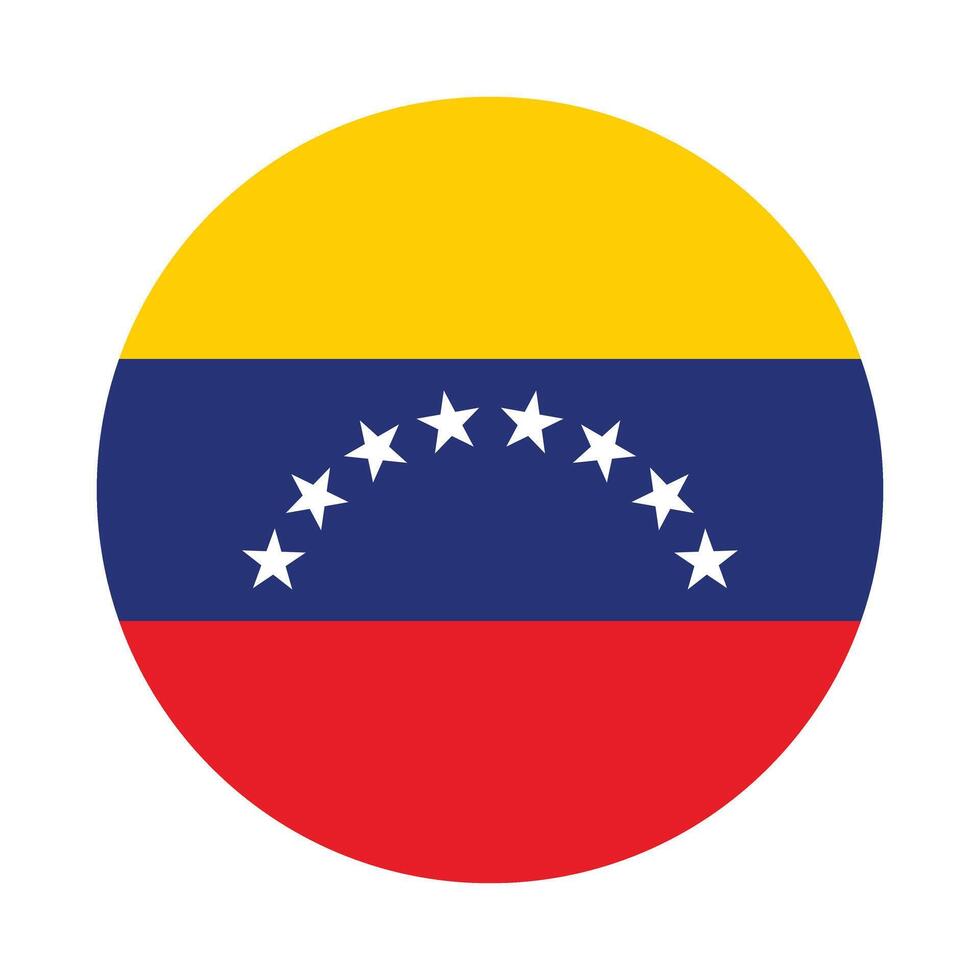 eau-venezuela nacional bandera vector icono diseño. Venezuela circulo bandera. redondo de Venezuela bandera.