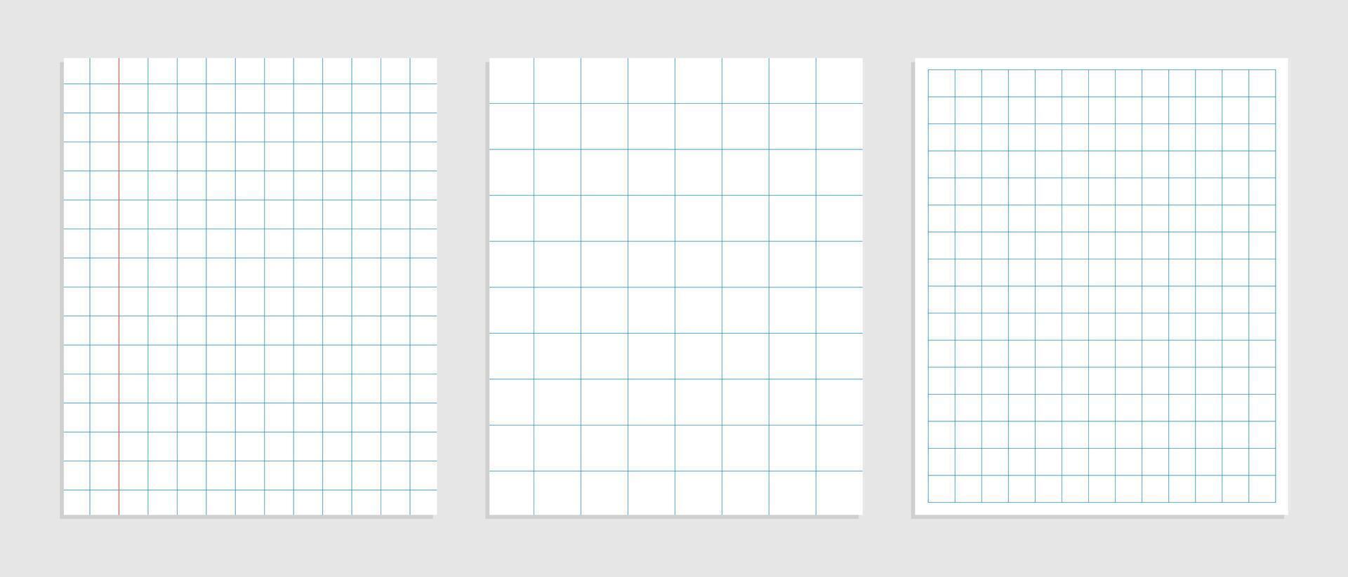 set of mathematics square paper in various sizes vector