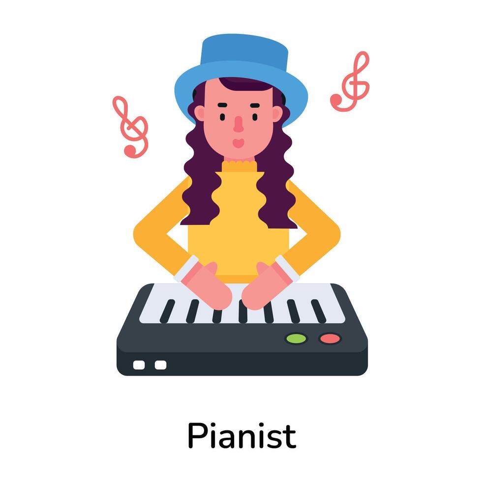 Trendy Pianist Concepts vector