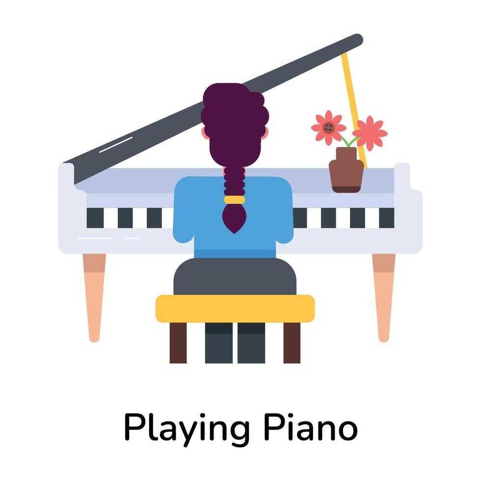 Trendy Playing Piano vector