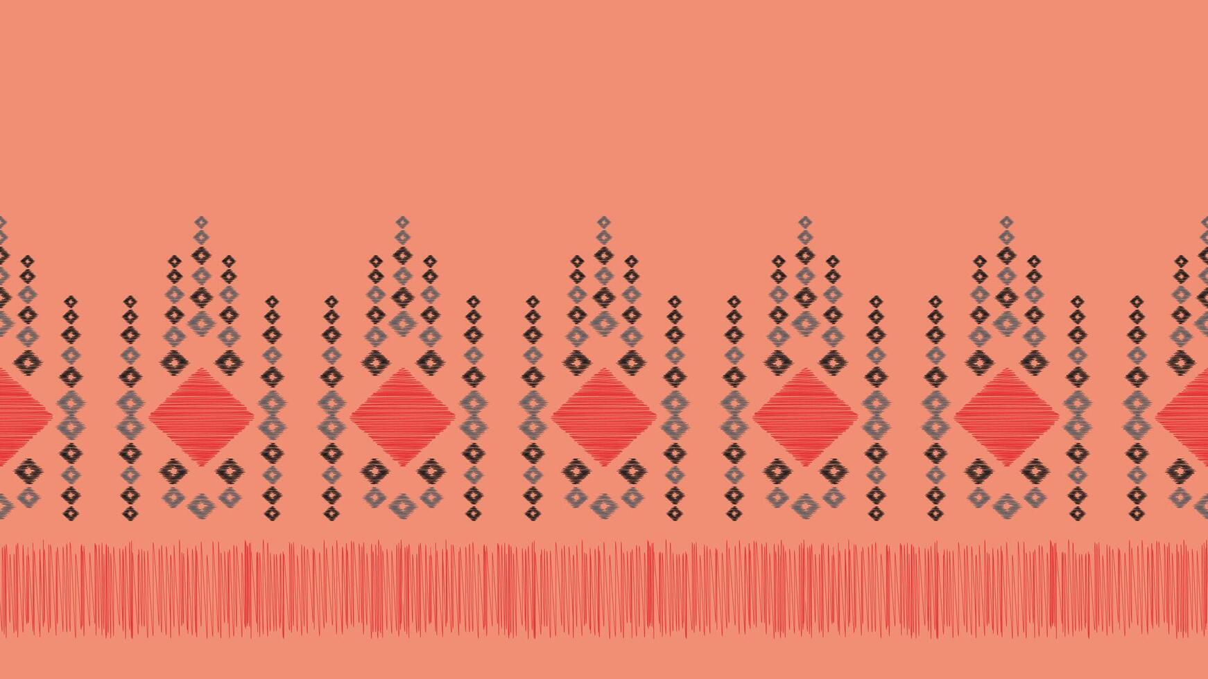 Traditional Ethnic ikat motif fabric pattern background geometric .Ikat embroidery Ethnic pattern pink pastel rose pink background wallpaper. Abstract,vector,illustration.Texture,frame,decoration. vector