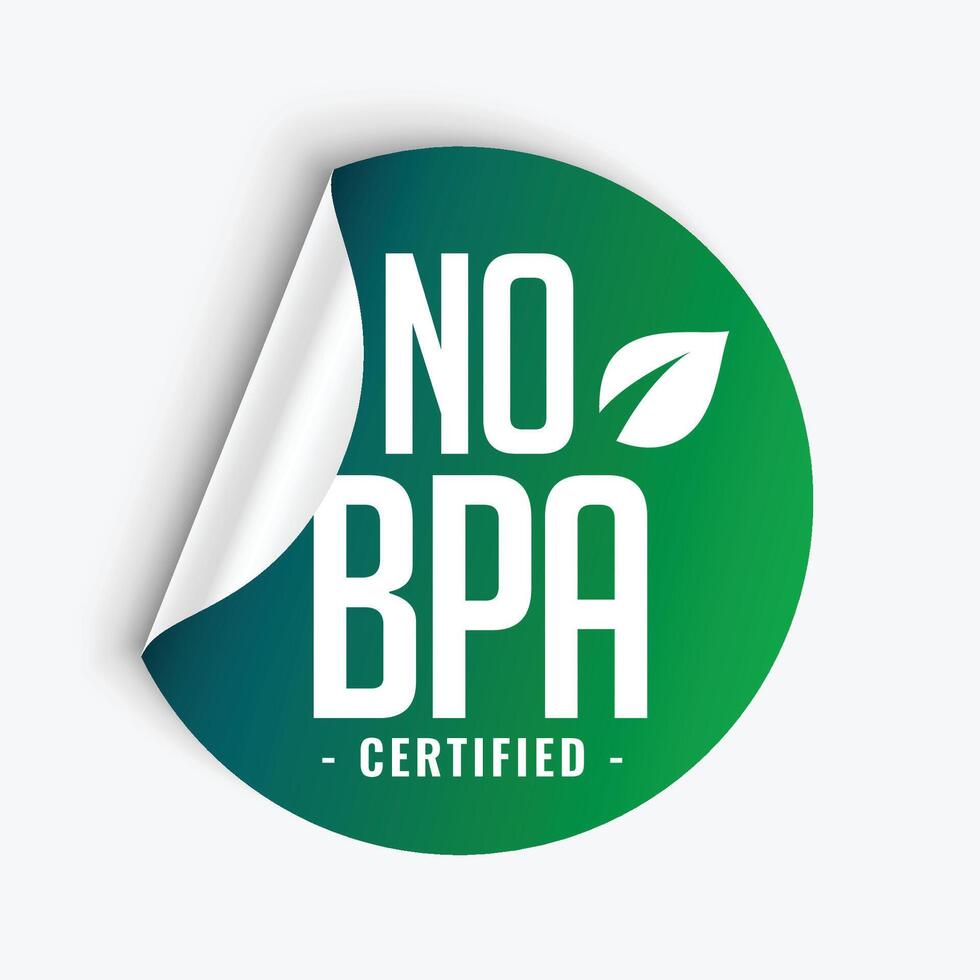 No bpa El bisfenol A y ftalatos certificado verde pegatina etiqueta vector