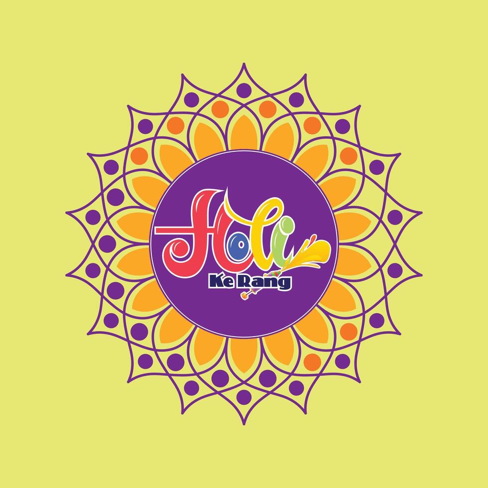 Holi Festival with colorful background, Happy holi typo vector