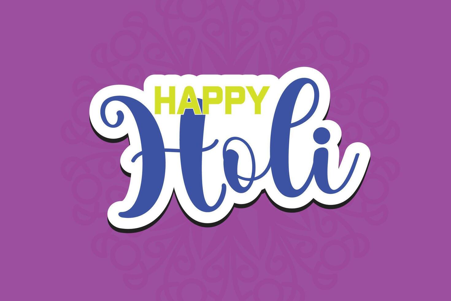 Holi Festival with colorful background, Happy holi typo vector