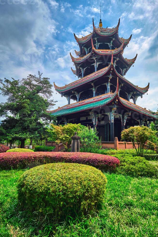 Wangjiang Pavilion in Wangjianglou park. Chengdu, Sichuan, China photo