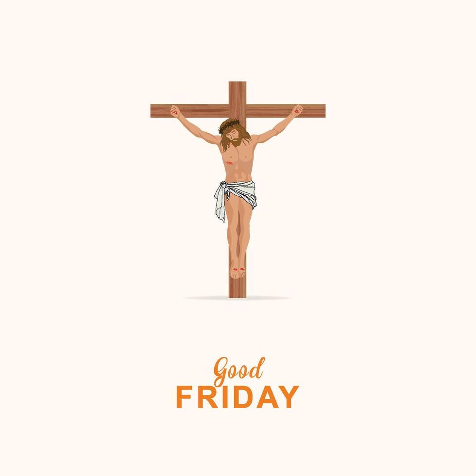 good friday poster, social media post, vector cross, Three Crosses on flat good friday Jesus Christ crucified,