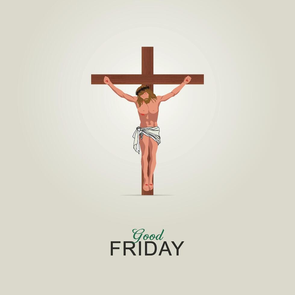 bueno viernes póster, social medios de comunicación correo, vector cruz, Tres cruces en plano bueno viernes Jesús Cristo crucificado,