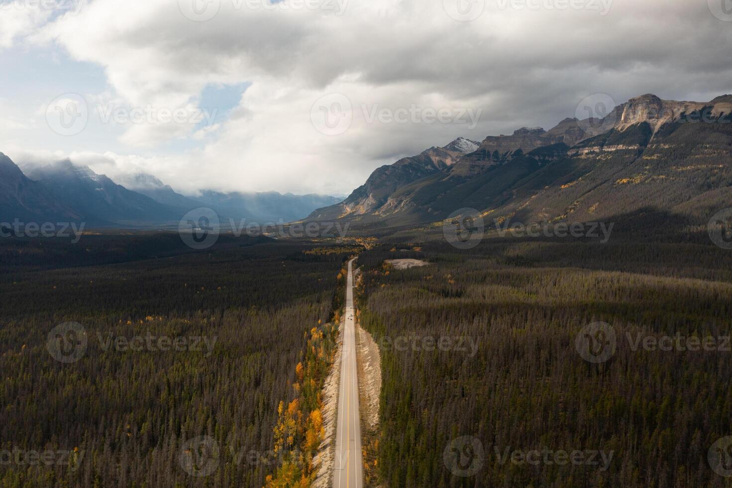 Aerial view of the Icedield Park way in autumn. photo