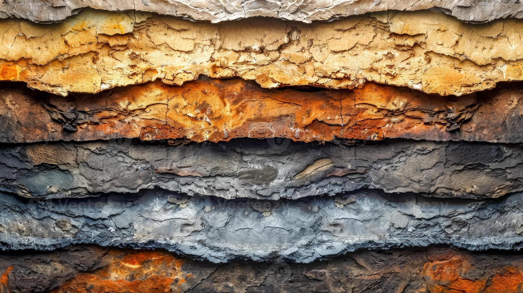 AI Generated Colorful strata. earth's textured layers photo