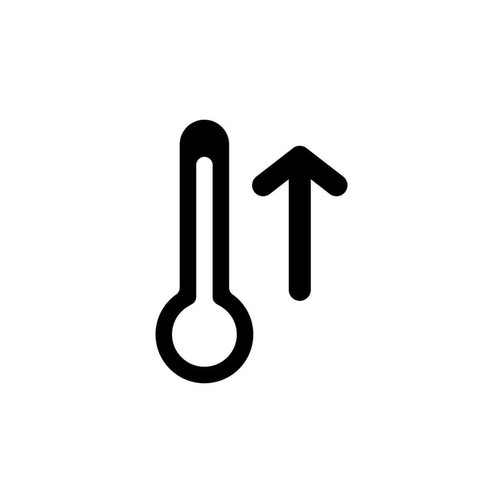vector icon temperature increase,High temperature, on white background. icon isolated on white background, suitable for websites, blogs, logos, graphic design, social media, UI, mobile apps.