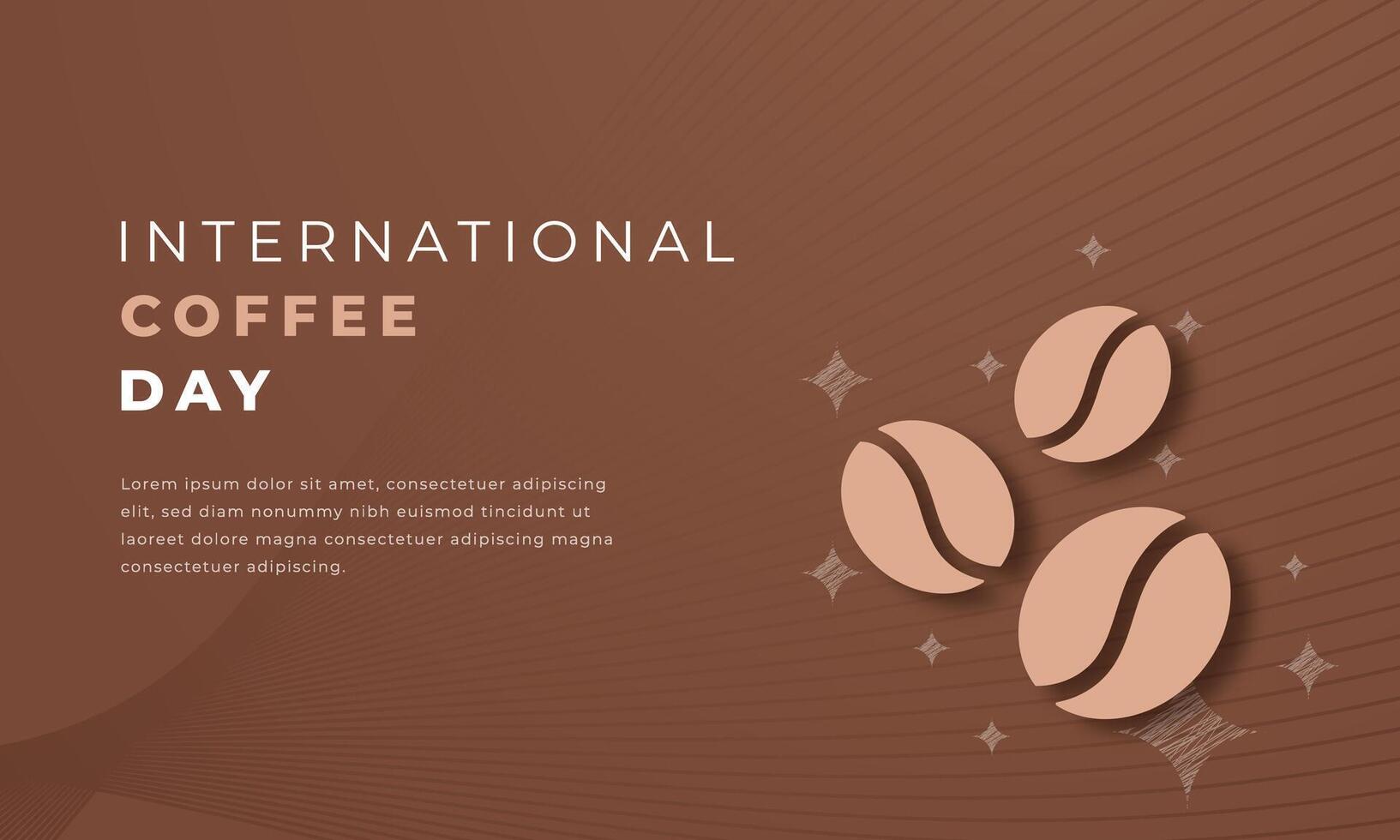 International Coffee Day Paper cut style Vector Design Illustration for Background, Poster, Banner, Advertising, Greeting Card