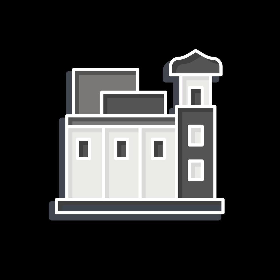 Icon Souq Waqif. related to Qatar symbol. glossy style. simple design illustration. vector