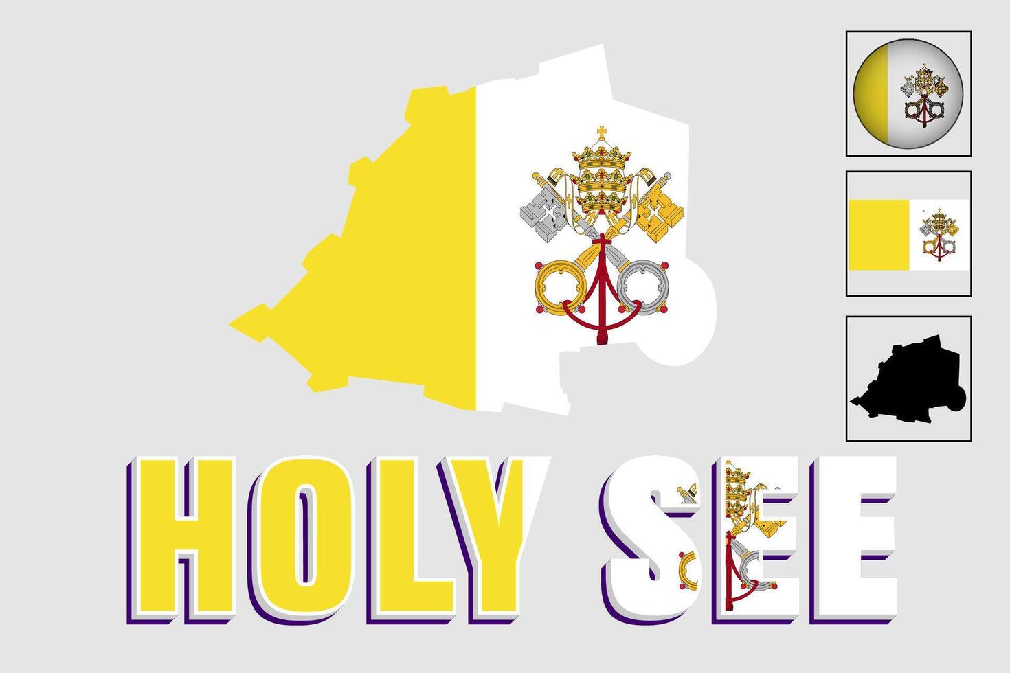 Holy See map and flag in vector illustration