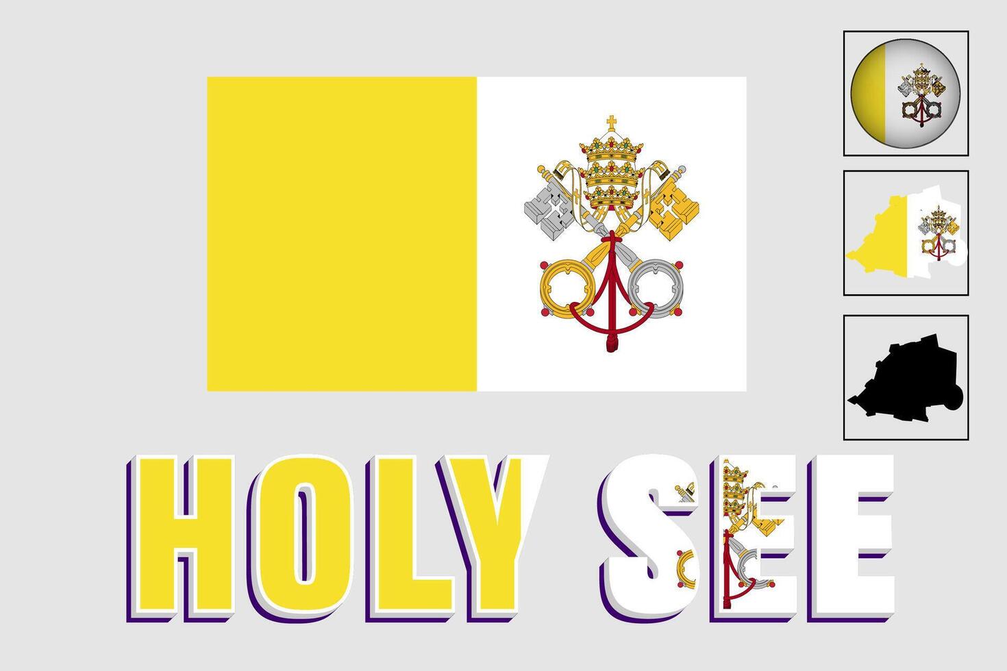 Holy See map and flag in vector illustration