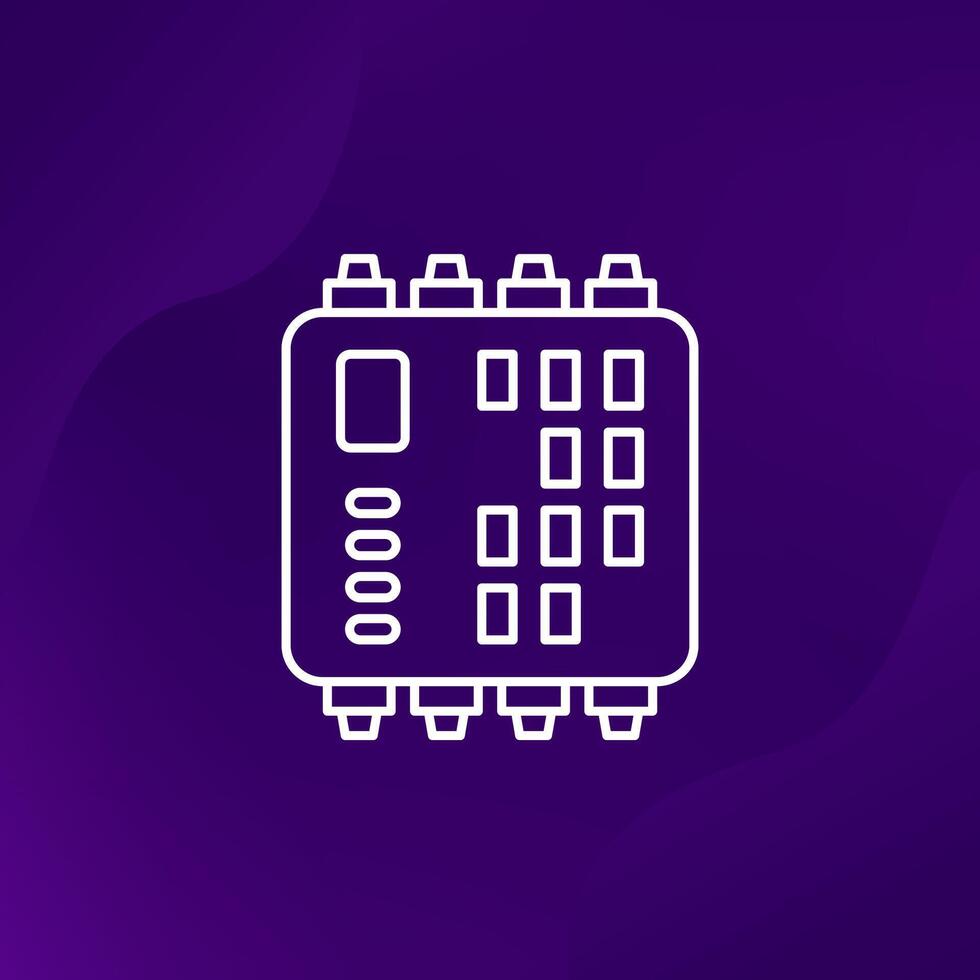 PLC, Programmable logic controller line vector icon