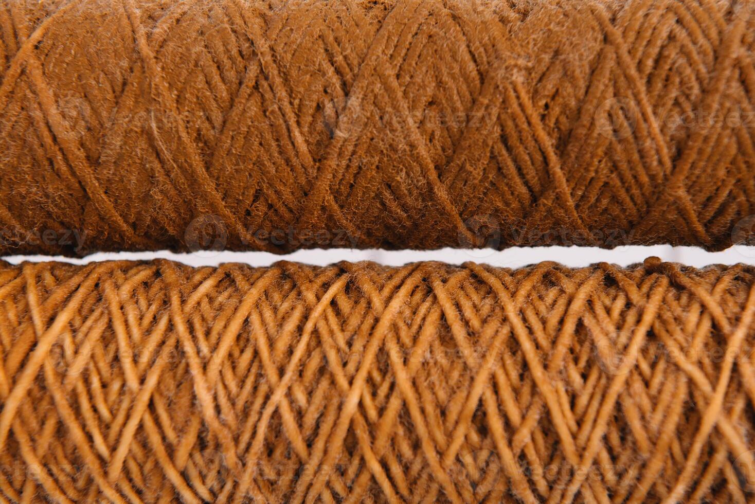Water filter cartridge used . Brown coloring. Evidence of contamination of tap water with iron cations. photo
