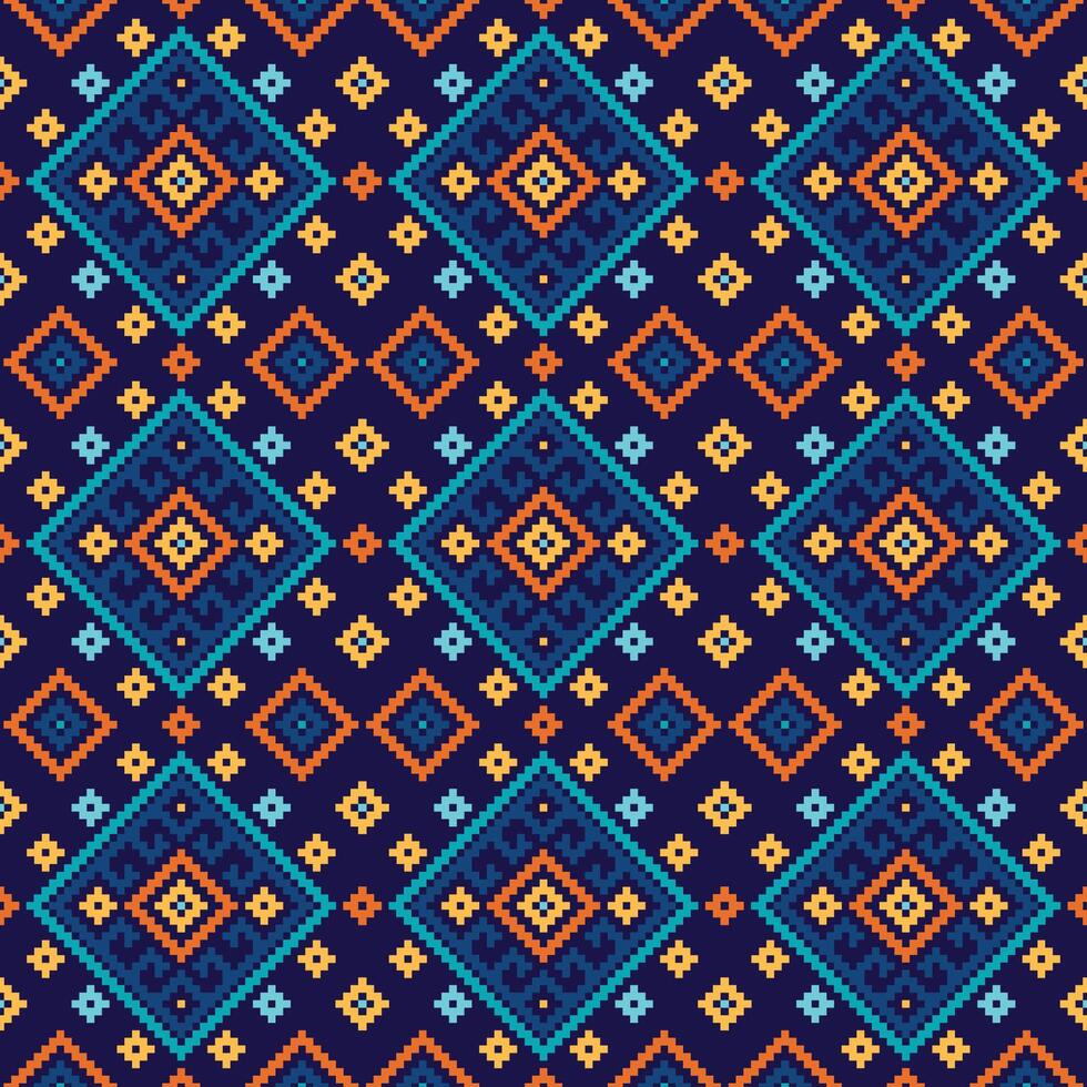A digital art illustration with a fabric pattern of diamonds and triangles. Design for ethnic,motif,tribal,stripe,ornamental,mexican,repeat,triangle,carpet,embroidery,retro,illustration,pattern. vector