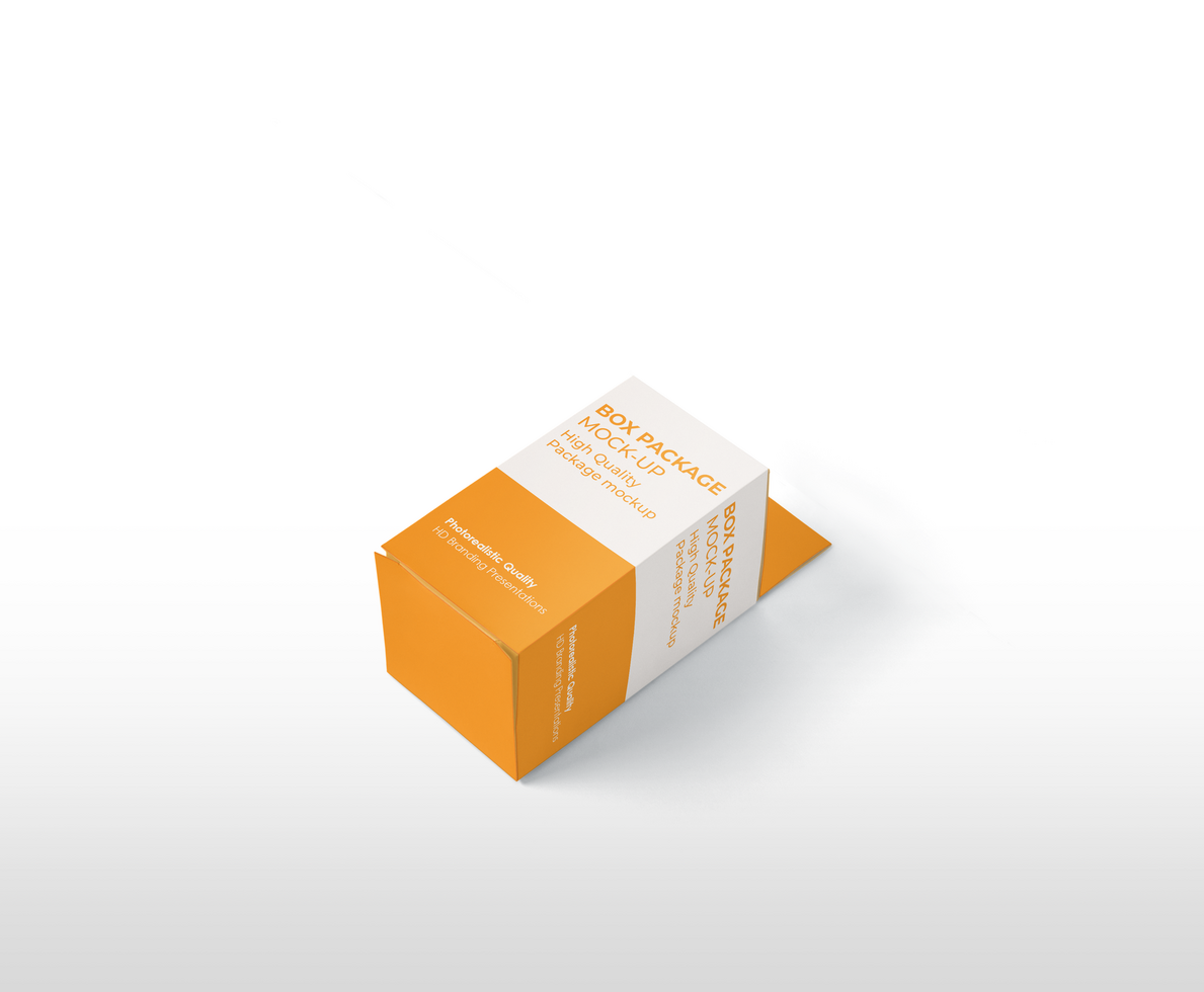 box mockup short rectangle size-with hanger psd