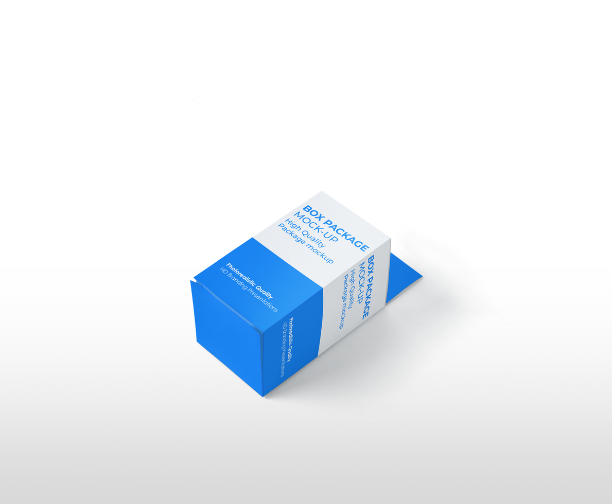 box mockup short rectangle size-with hanger psd