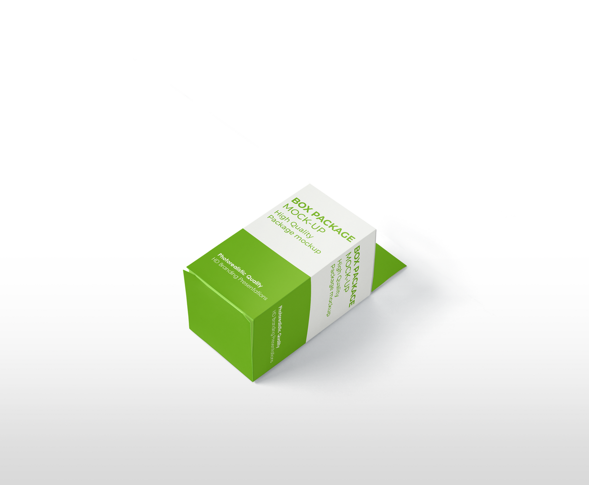 box mockup short rectangle size-with hanger psd