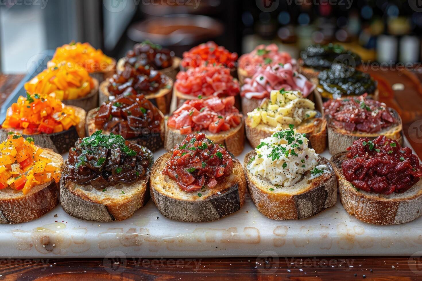 AI generated bruschetta italian food professional advertising food photography photo