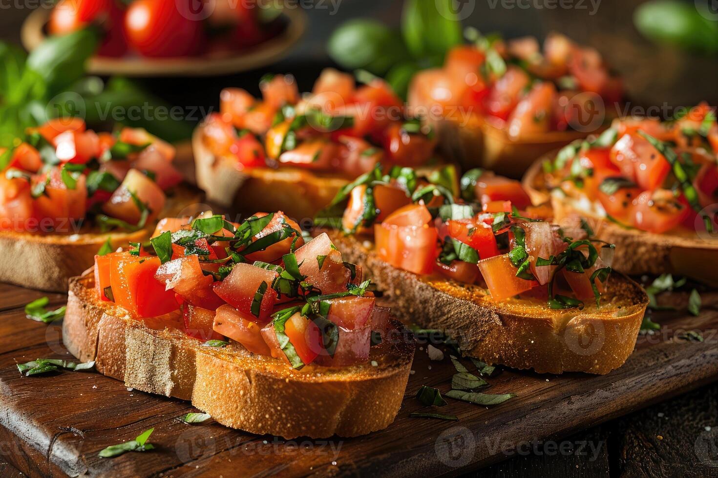 ai generado Bruschetta italiano comida profesional publicidad comida fotografía foto