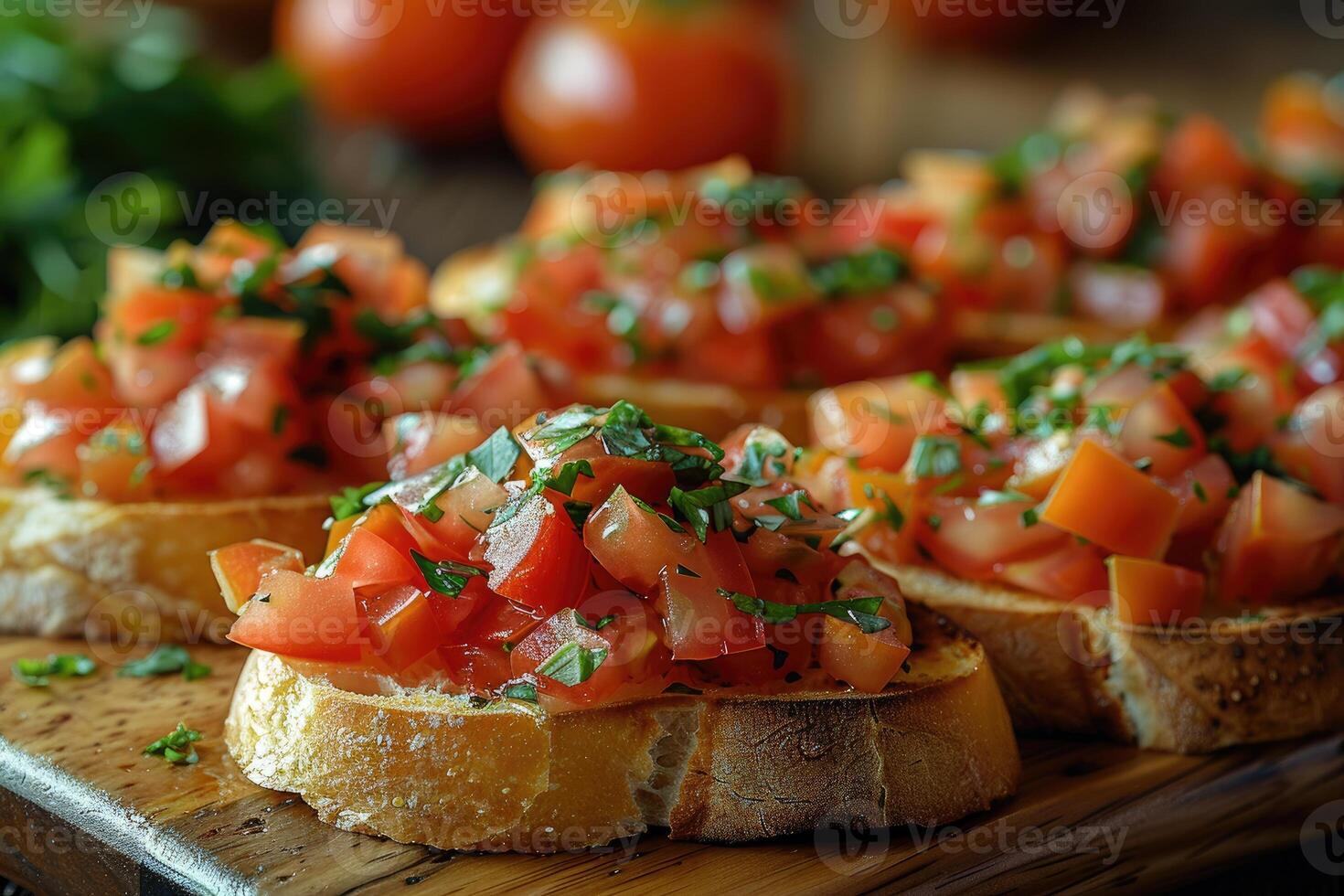 AI generated bruschetta italian food professional advertising food photography photo