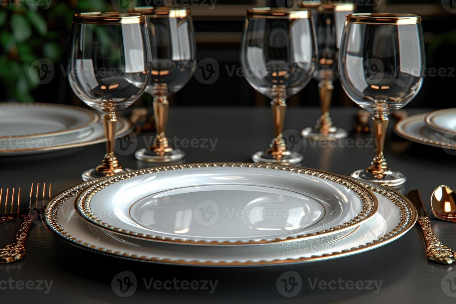 AI generated table setting with cutlery for deverse a delicious dish advertising food photography photo