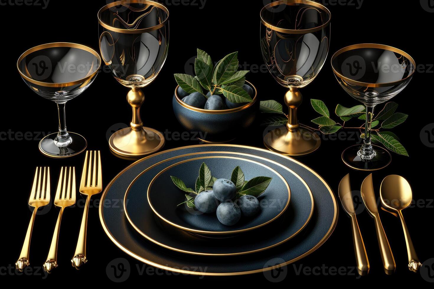 AI generated table setting with cutlery for deverse a delicious dish advertising food photography photo
