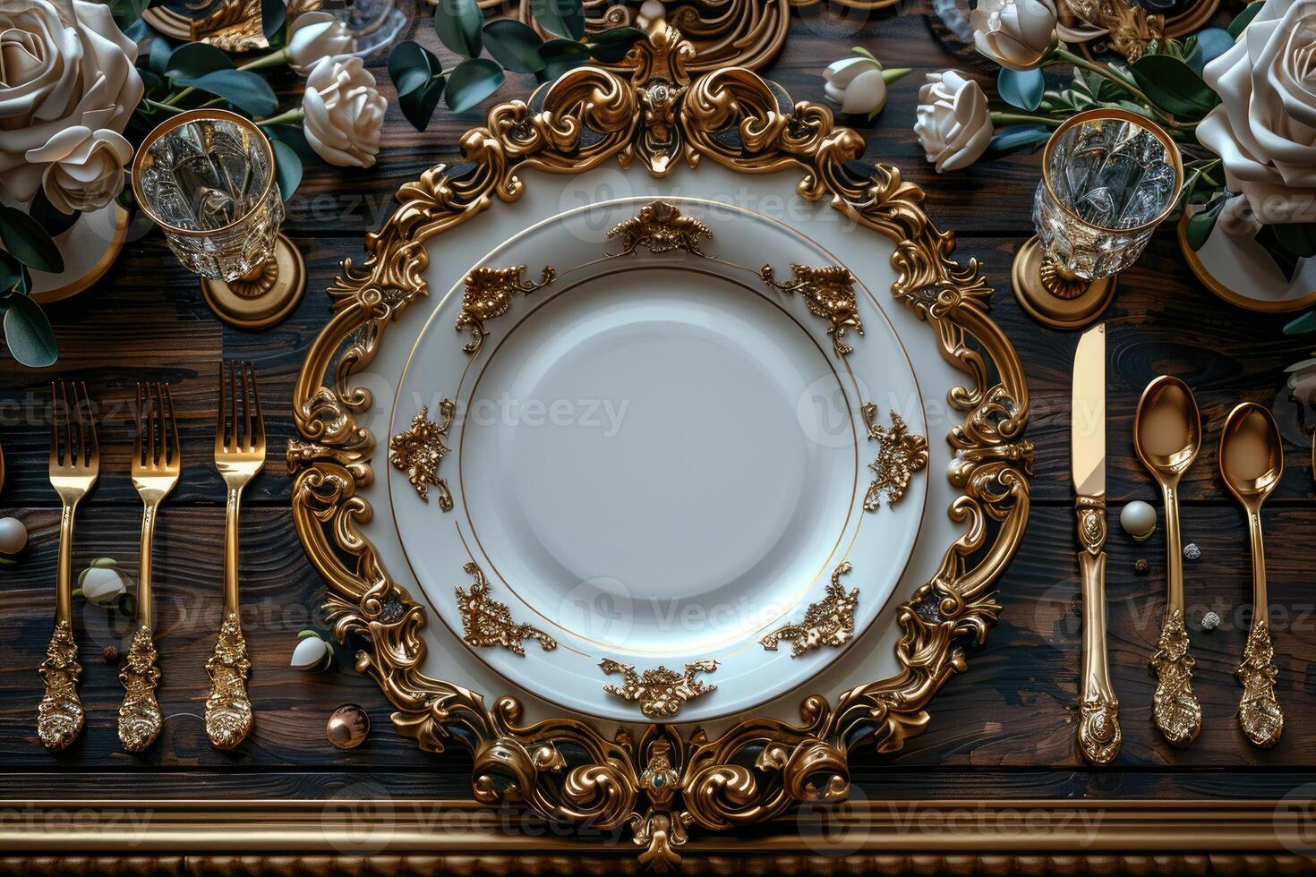 AI generated table setting with cutlery for deverse a delicious dish advertising food photography photo