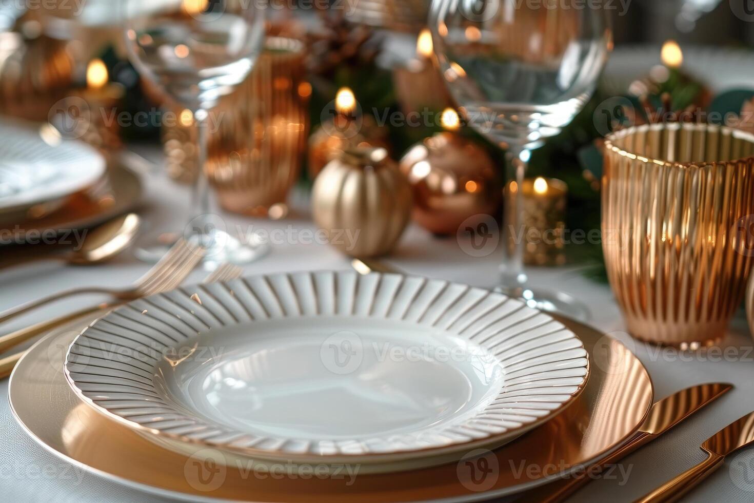 AI generated table setting with cutlery for deverse a delicious dish advertising food photography photo