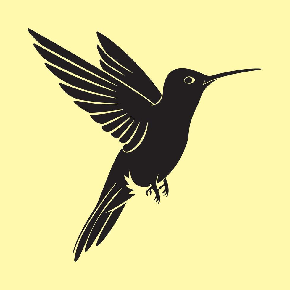 silhouette of hummingbird vector. humming, bird, vector, fly, wing, logo, silhouette vector