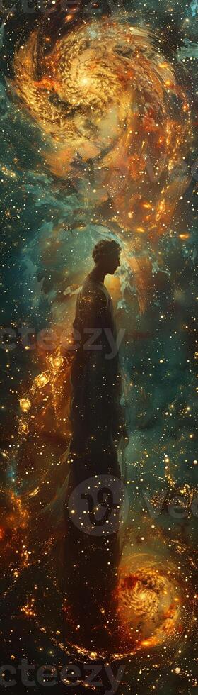 AI generated Celestial Architect draped in flowing robes photo