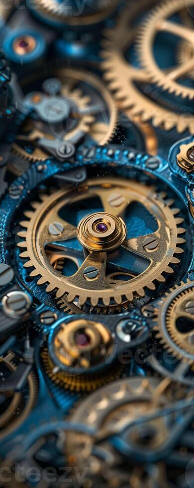 AI generated Mechanical Clockwork Gears photo