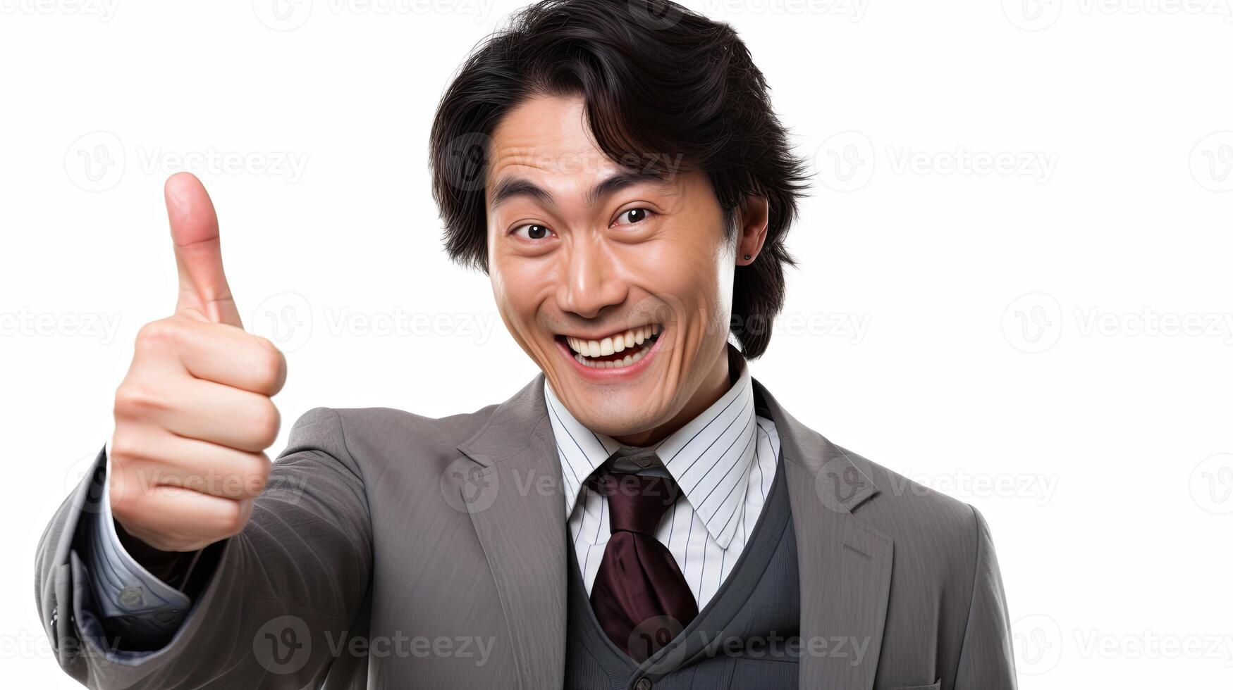 AI generated Man in Suit Giving Thumbs Up photo