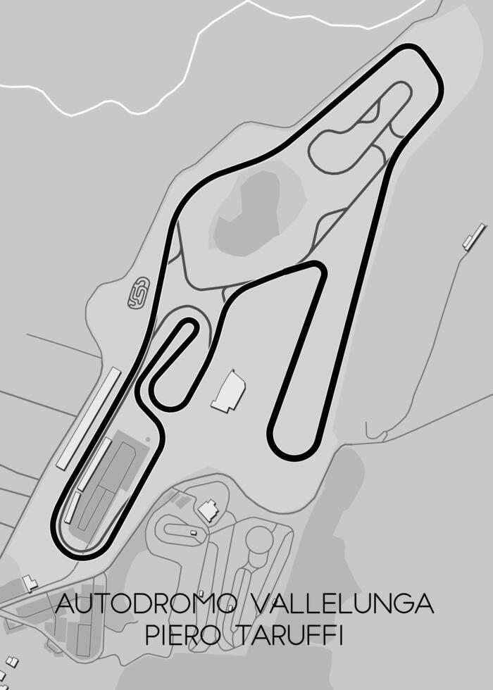 Autodromo Vallelunga Piero Taruffi race track map poster vector
