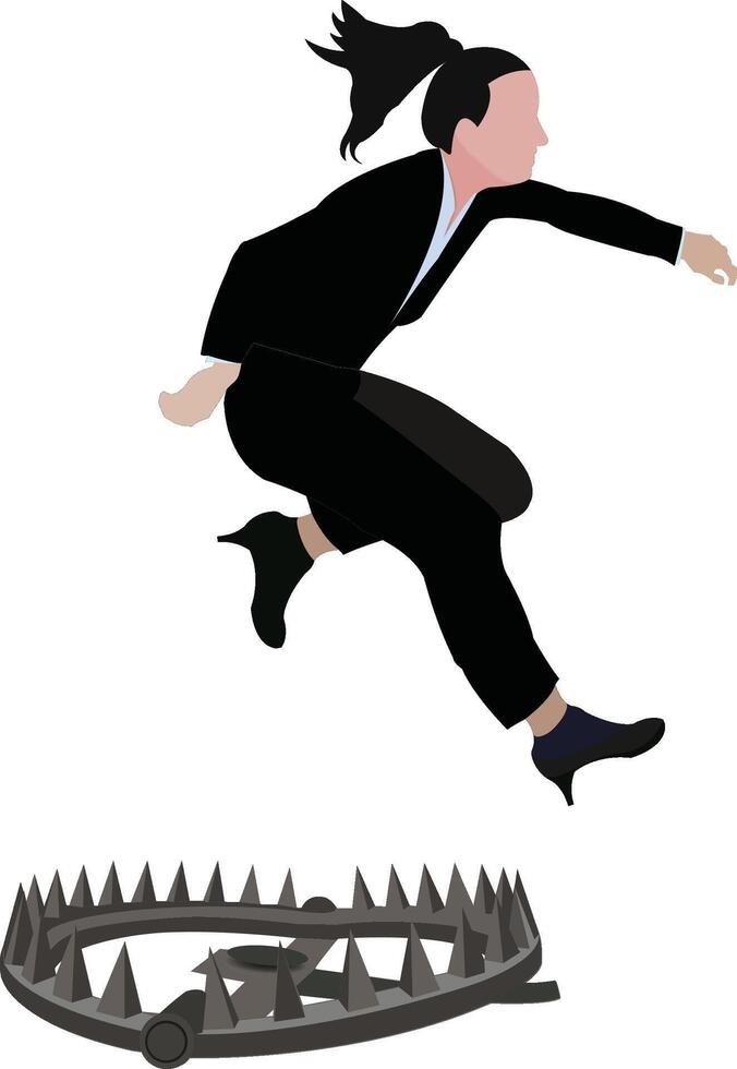 Vector of a businessman jumping over a hurdle