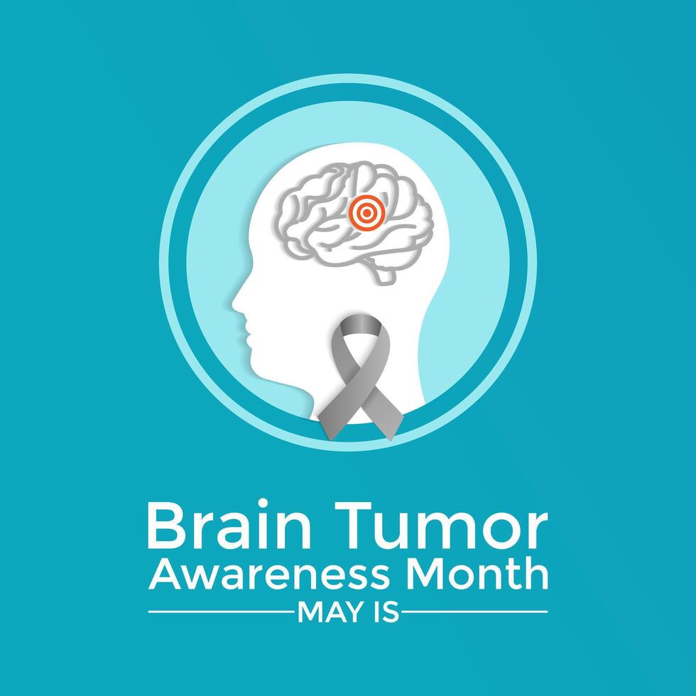 Brain Cancer awareness month is observed each year in May. That s supporting and awaring people illness of brain tumor. Vector illustration.