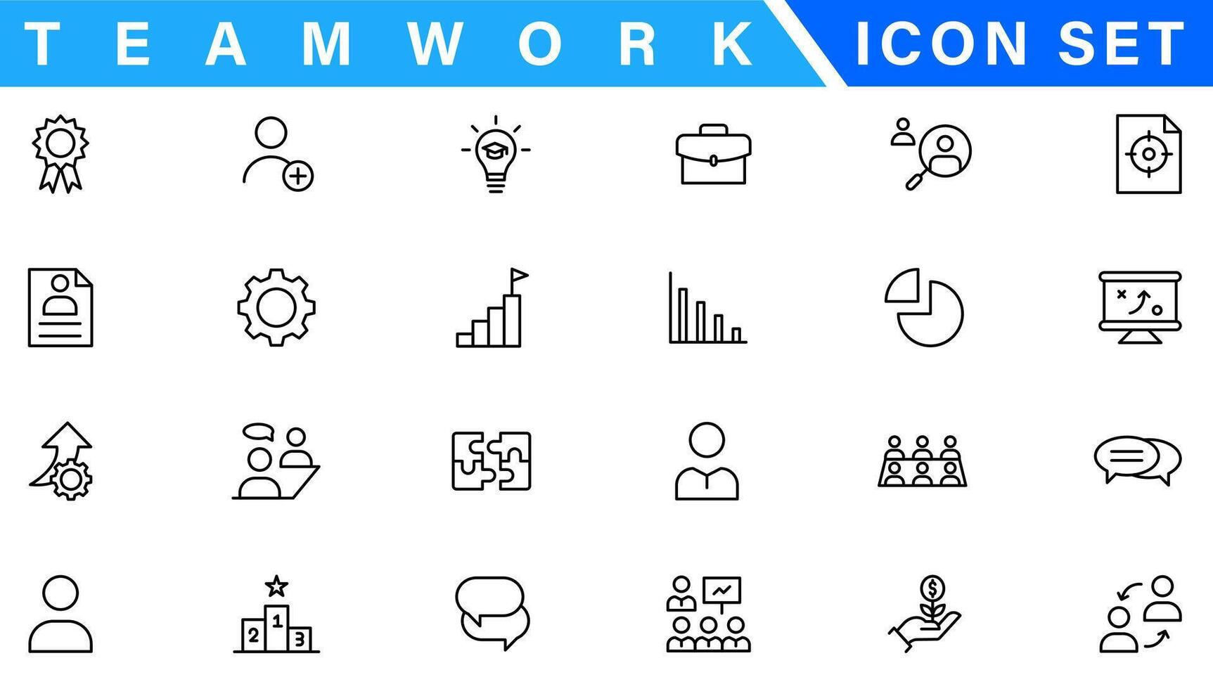 Business people line icons set. Businessman outline icons collection. Teamwork, human resources, meeting, partnership, meeting, work group, success, resume - stock vecto vector