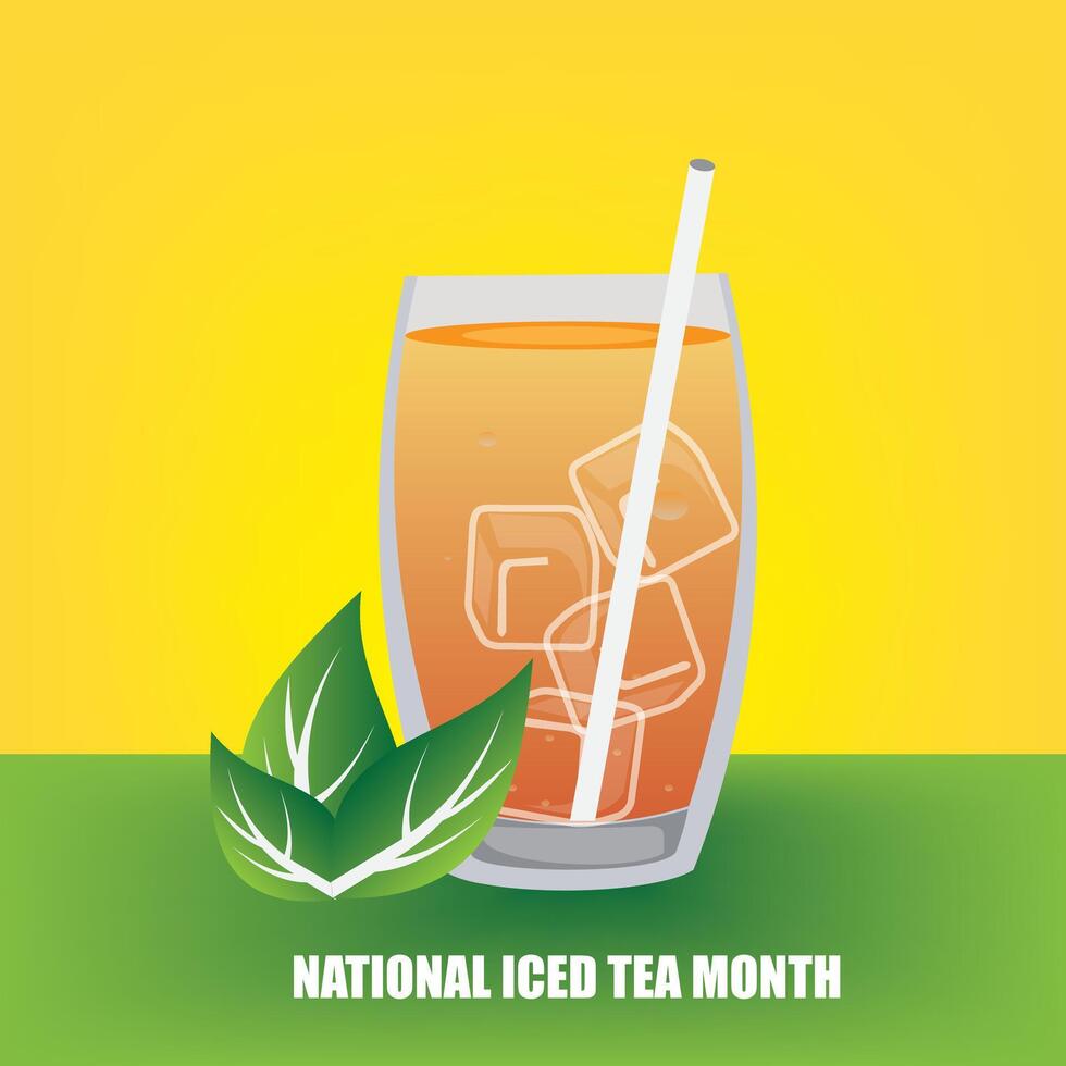 National Iced Tea Month vector graphic good for National Iced Tea Month celebration. flat design..simple and elegant design