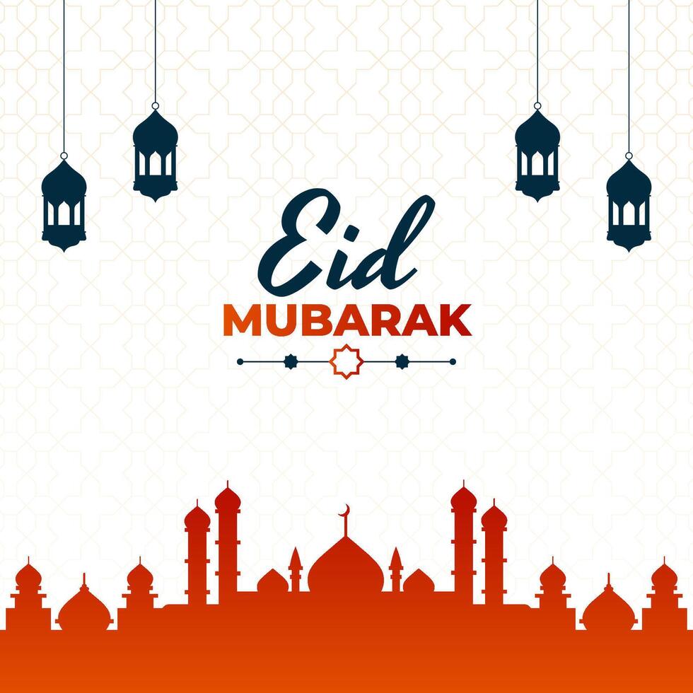 Eid mubarak social media post design template. vector