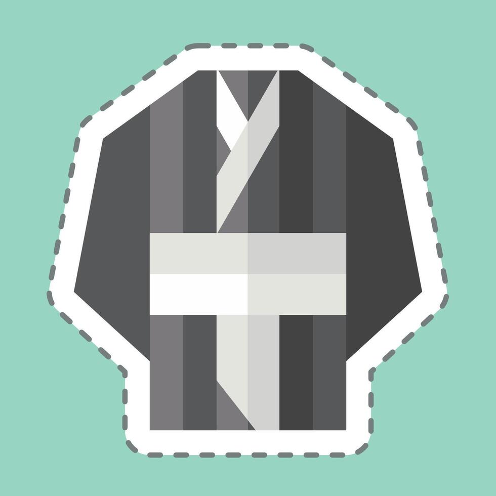 Sticker line cut Yukata. related to Japan symbol. simple design illustration. vector