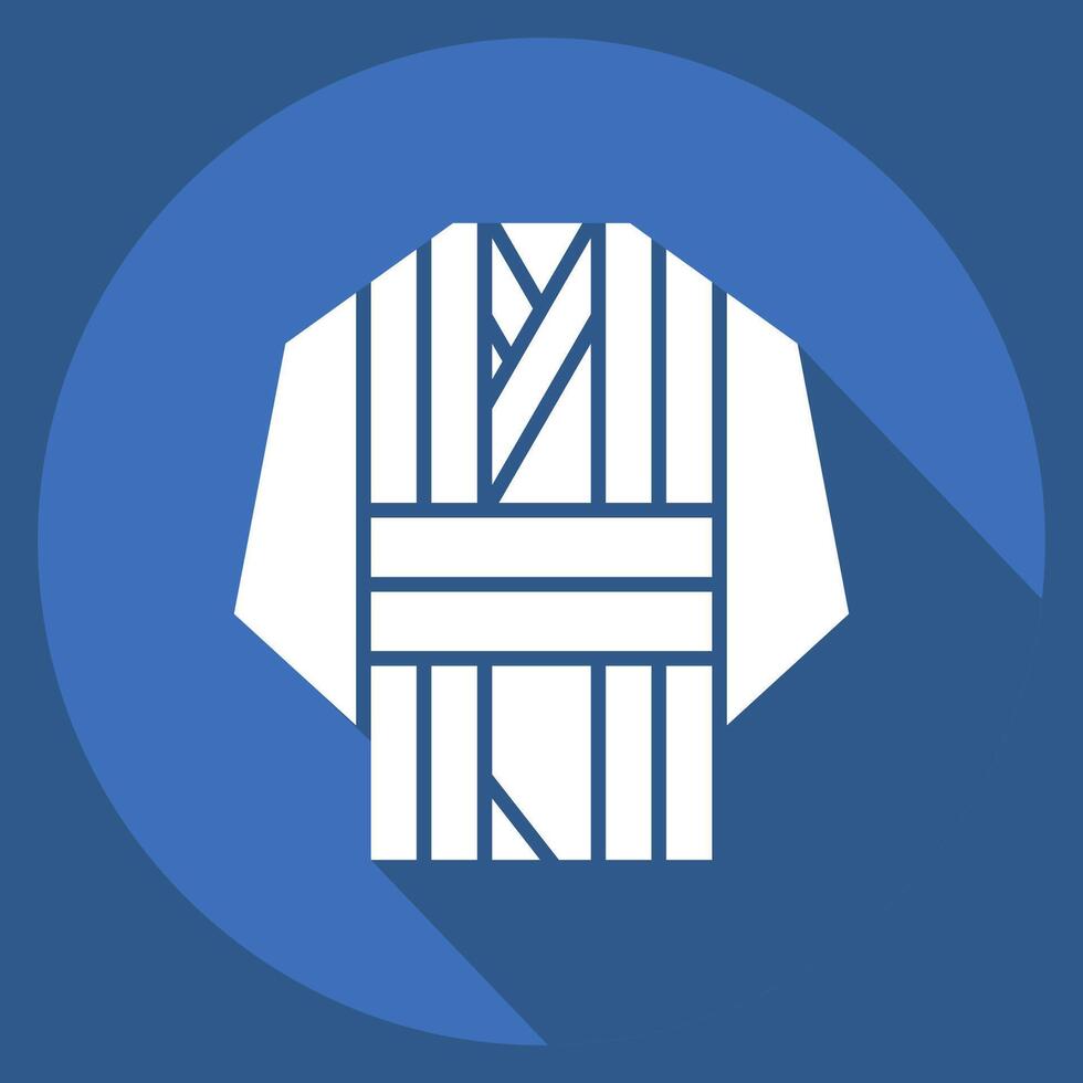 Icon Yukata. related to Japan symbol. long shadow style. simple design illustration. vector